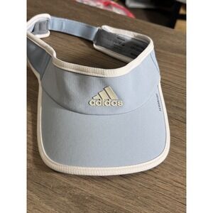 Adidas Aeroready Womens Visor Light Blue White Adjustable Tennis Golf Sun Hat